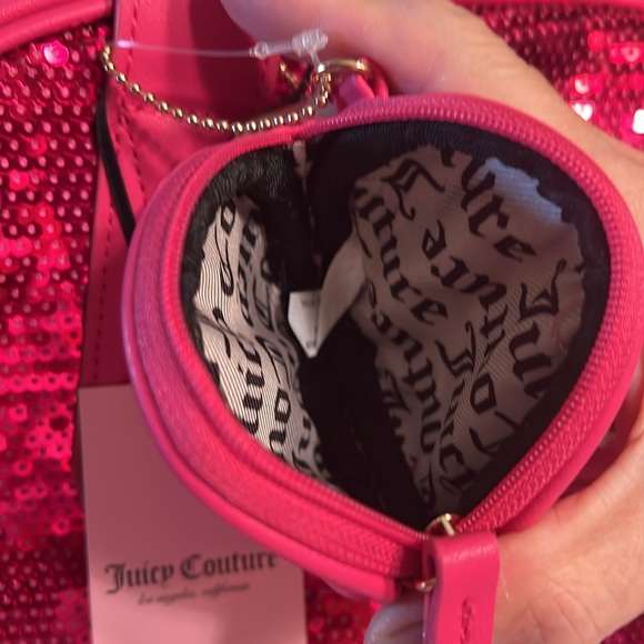 Juicy Couture Los Angeles NWT Pink Sequined Queen of Everything Messenger Bag - Picture 11 of 12